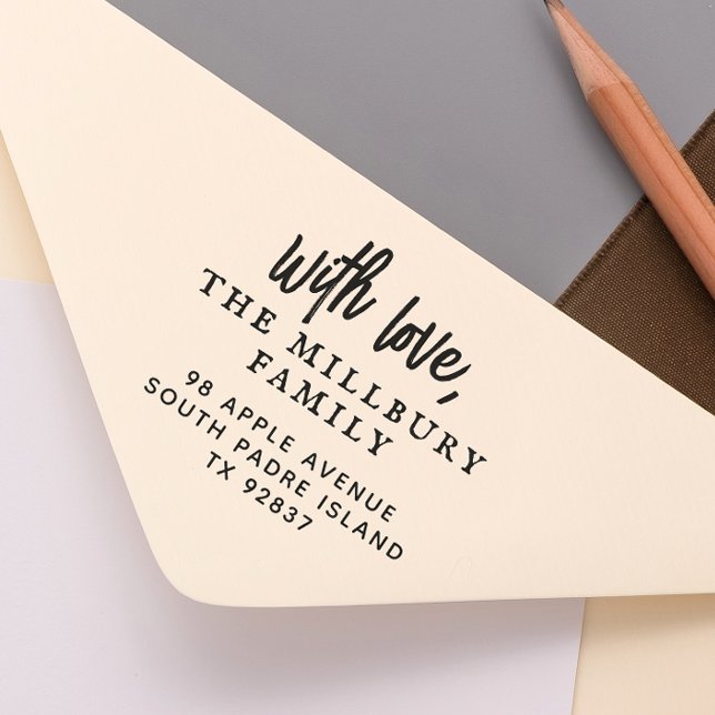 Handgeschriebene Rücksendeadresse mit Liebe Family Gummistempel (Von Creator hochgeladen)