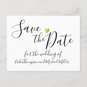 Handgeschriebene Save the Date Hochzeit Ankündigungspostkarte