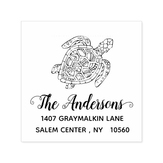 Handgeschriebene Schildkrötenbenutzerspezifische R Permastempel (Design)