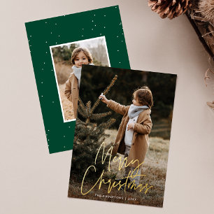 Handgeschriebene Schrift Frohe Weihnachten 2 Foto Folien Feiertagskarte