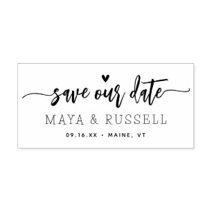 Handgeschriebene Schrift Unser Datum Speichern Gummistempel