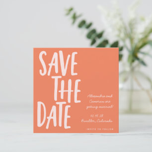 Handgeschriebene Schriften Lebhafter Sommer-Orange Save The Date