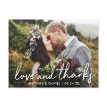 Handgeschriebene Script-Liebe und Danke-Hochzeit