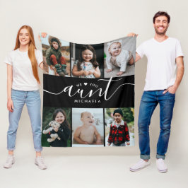 Handgeschriebene Script-Liebe You Aunt (Name) 6-Fo Fleecedecke