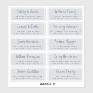 Handgeschriebene Script Pastel Blue Address Labels
