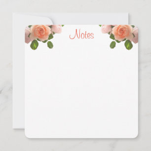 Handgeschriebene Script-Watercolor-Rose Mitteilungskarte