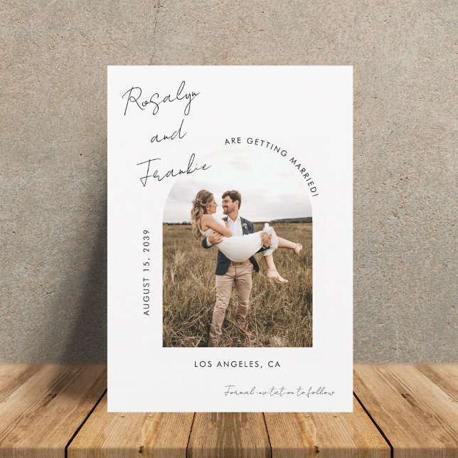 Handgeschriebene Signature Script Boho Foto Weddin Save The Date (Von Creator hochgeladen)