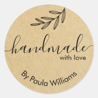 Handgeschriebene Skriptaufkleber für selbstgebrann Runder Aufkleber