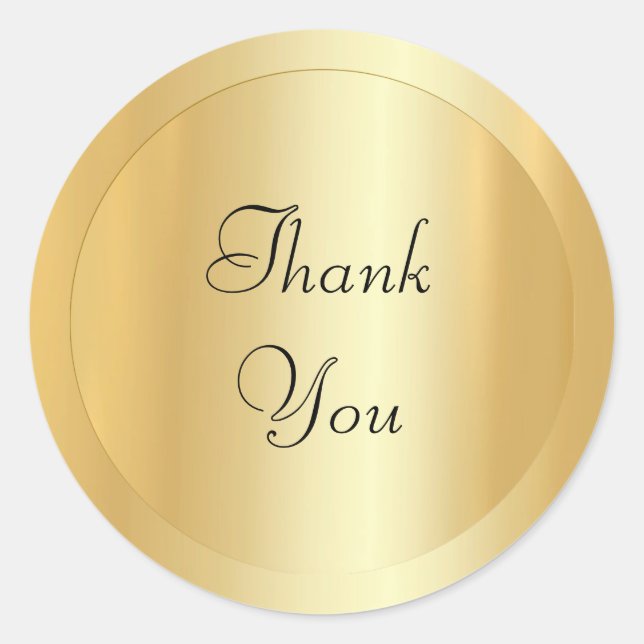 Handgeschriebene Skripte Elegante Imitate Gold Mod Runder Aufkleber (Vorderseite)