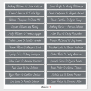 Handgeschriebene SkriptGästennamen Labels Offschwa