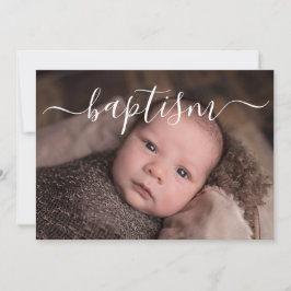 Handgeschriebene Skripttypografie-Taufe Einladung