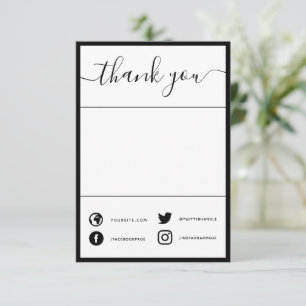 Handgeschriebene soziale Dankeschön Karte einfügen