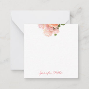 Handgeschriebene Template-Watercolor-Rose-Elegant Mitteilungskarte