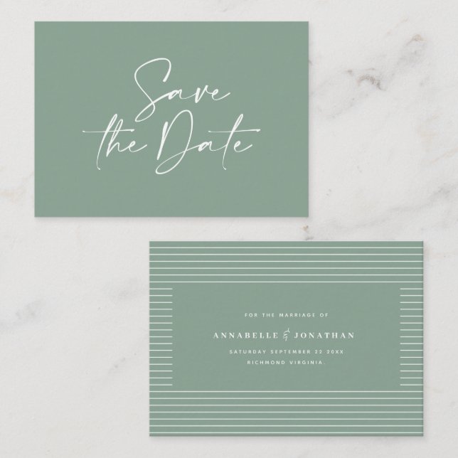 handgeschriebene Typografie-Hochzeitsankündigung Mitteilungskarte (Vorne/Hinten)