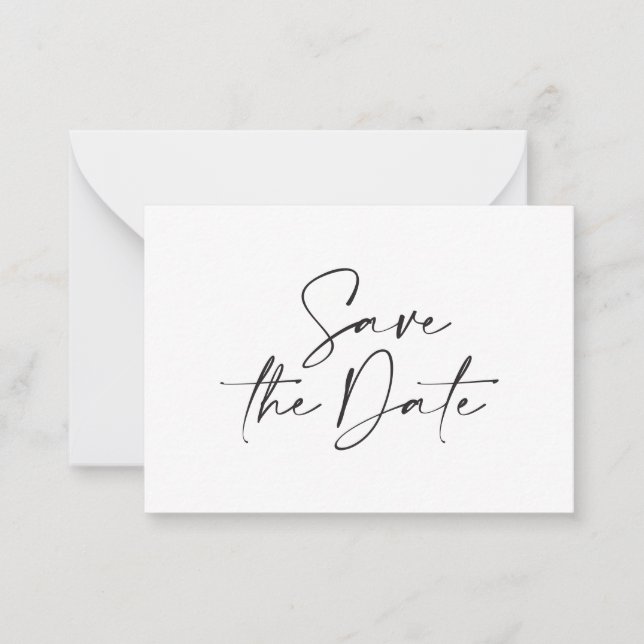 handgeschriebene Typografie-Hochzeitsankündigung Mitteilungskarte (Vorderseite)