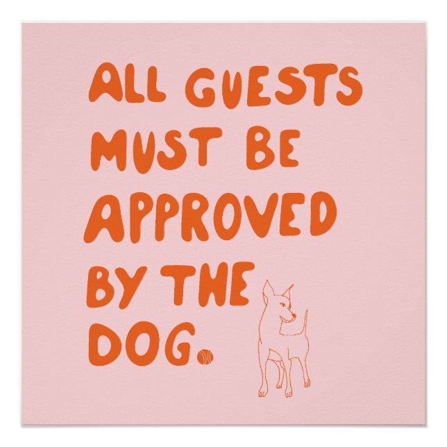 Handgeschriebene Typografie mit Hundezeichnung Poster (Vorderseite)