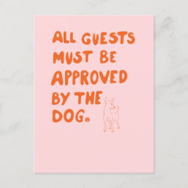 Handgeschriebene Typografie mit Hundezeichnung Postkarte