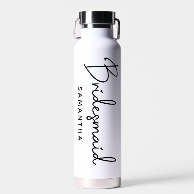 Handgeschriebene Unterschrift Personalisiert Bride Trinkflasche (Vorne)