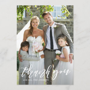Handgeschriebene vertikale Hochzeit-Dankeschön-Sch Dankeskarte
