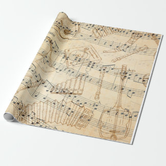 Handgeschriebene Vintage Blatt-Musiknote Geschenkpapier