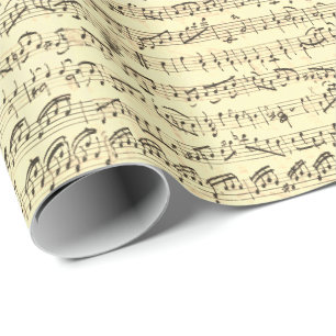 Handgeschriebene Vintage Blatt-Musiknoten Geschenkpapier