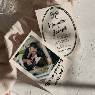 Handgeschriebene Vintage Einzigartige Moderne Foto Einladung