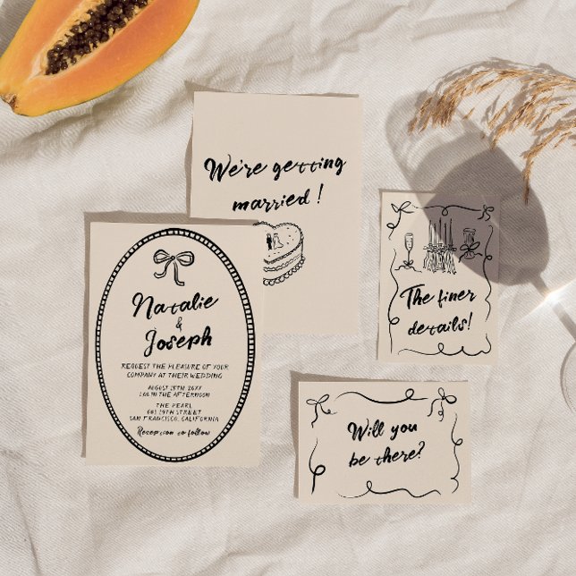 Handgeschriebene Vintage, einzigartige moderne, ko Einladung (Von Creator hochgeladen)