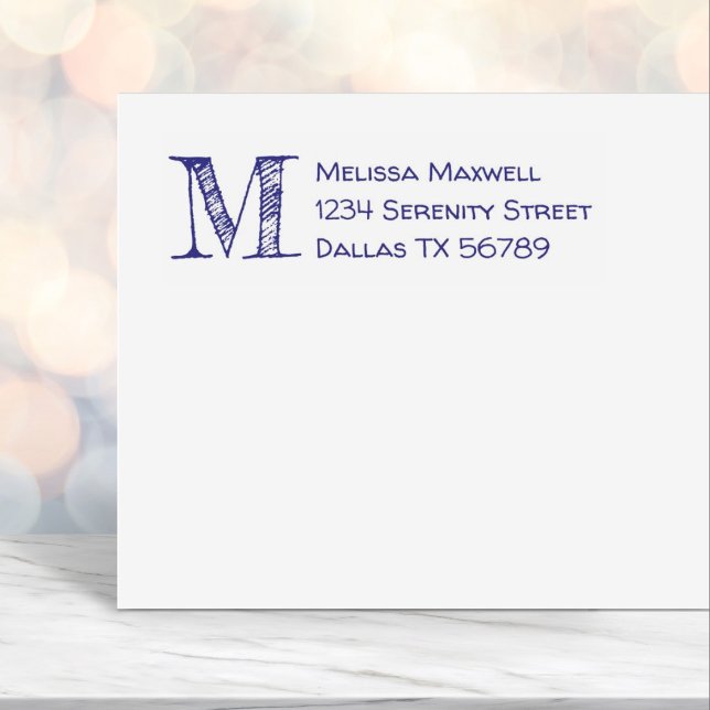 Handgeschriebene Wobbly Chillike Monogram Address  Permastempel (Von Creator hochgeladen)