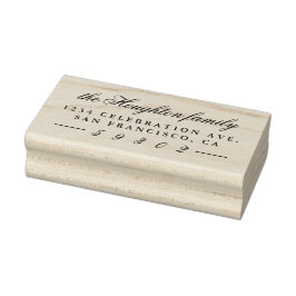 Handgeschriebener Familienname und benutzerdefinie Gummistempel