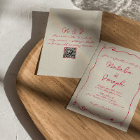 Handgeschriebener farbiger Retro-Spaß QR-Code Hoch