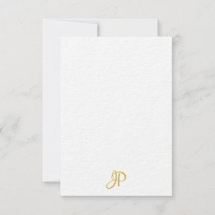 Handgeschriebener Gold Monogram Personalisiert Cla Mitteilungskarte