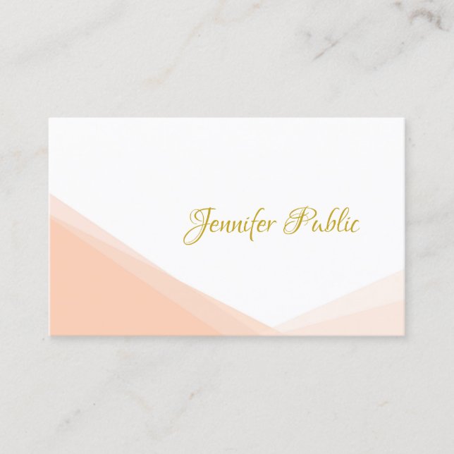 Handgeschriebener Goldskriptname Beruflich modern Visitenkarte (Vorderseite)