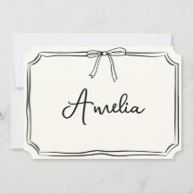 Handgeschriebener Individuelle Name Bow Chic Moder
