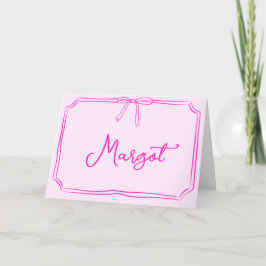 Handgeschriebener Individuelle Name Coquette Bow N Dankeskarte