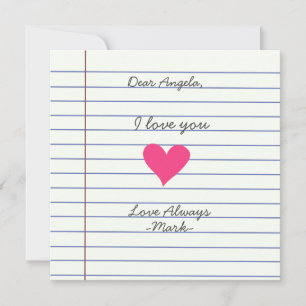 Handgeschriebener Liebe für Notebooks personalisie Hinweiskarte