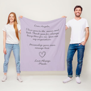 Handgeschriebener Liebe-Letter oder -Meldung des L Fleecedecke