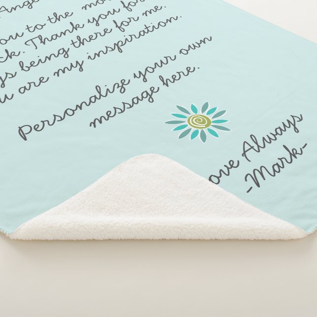 Handgeschriebener Liebe oder angepasste Nachricht Sherpadecke (3/4)