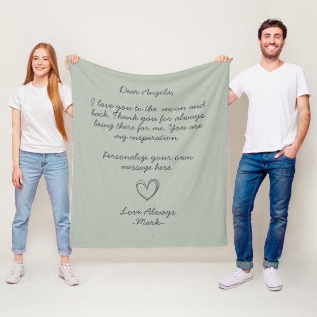 Handgeschriebener Liebe oder Nachricht Fleecedecke (Beispiel)