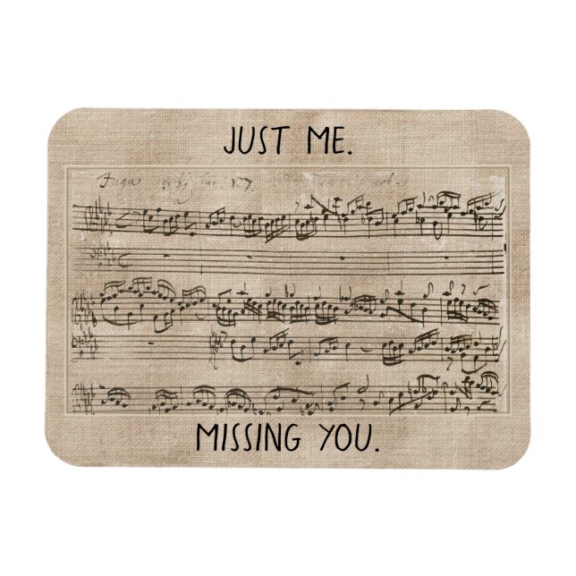 Handgeschriebener Musikkomposition Fugue Bach aus  Magnet (Horizontal)