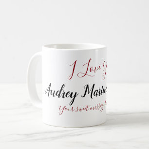 Handgeschriebener Name, benutzerdefinierte Meldung Kaffeetasse
