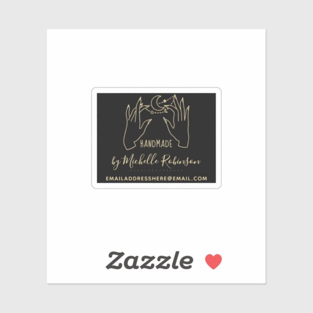 Handgeschriebener Name des von Gold gezeichnet Mon Aufkleber (Blatt)