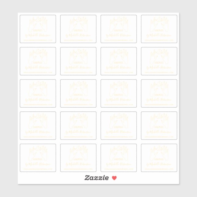 Handgeschriebener Name des von Gold gezeichnet Mon Aufkleber (Blatt)