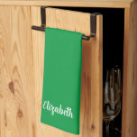 Handgeschriebener Name Elegant Kelly Green Solid C Geschirrtuch<br><div class="desc">Individuelle Upload Fügen Sie Ihre Monogram Anfangsbuchstabe Foto oder Logo Text Elegant Moderne Niedliche Küche & Essen / Tisch & Küche Linen/ Personalisierte Vorlage Handgeschriebener Name Kelly Green Solid Color Kitchen Handtuch.</div>