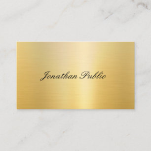 Handgeschriebener Name Elegante Imitat Gold Modern Visitenkarte