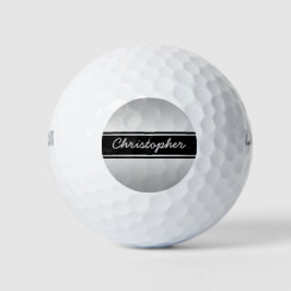 Handgeschriebener Name für Schwarz und Silber Golfball
