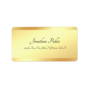 Handgeschriebener Name Gold-Look-Template Adressaufkleber