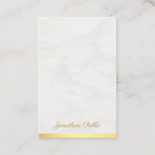 Handgeschriebener Name Gold und Marmor Luxus Moder Visitenkarte