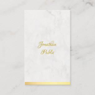 Handgeschriebener Name Gold und Marmor Moderne Ele Visitenkarte