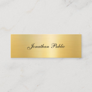 Handgeschriebener Name Modern Elegant Gold Vorlage Mini Visitenkarte