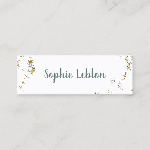 handgeschriebener Name & plattierte Punkte elegant Mini Visitenkarte